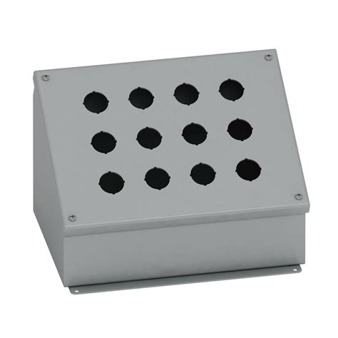 slanted electrical button box enclosure|slanted front push button enclosure.